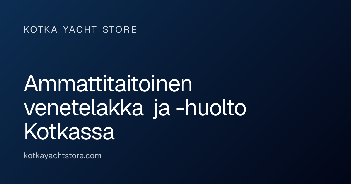 Oy Kotka Yacht Store Ltd